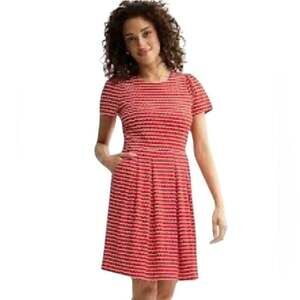 Draper James Knit Tee Dress Women’s Large Red White Striped Short Sleeve Casual